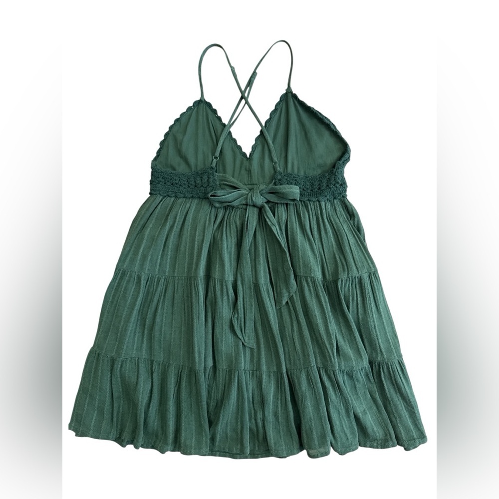 NWT Aerie Textured Crochet Mini Sundress Sycamore Size Medium - Picture 7 of 12